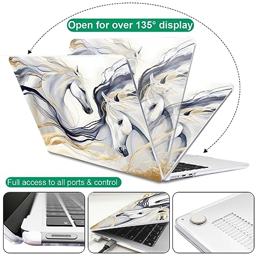 Compatible with MacBook Air 13 inch Case M5 M4 M3 M2 Chip 2026-2022 Release Model A3449 A3240 A3113 A2681, Protective Hard Shell Laptop Cover for MacBook Air 13.6 inch M5 2026, Unique Horse - color: Unique Horse