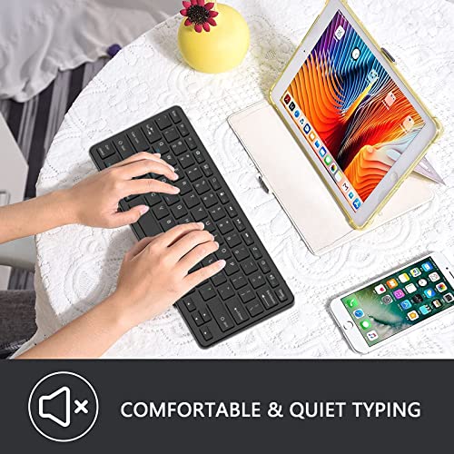 TaIYanG Bluetooth Keyboard for iPad Wireless Keyboard Compatible with iPad A16 11th 10th Generation, 10.2(9th/8th/7th Gen), Air/Pro/Mini and All Bluetooth Devices (Black) - color: Black