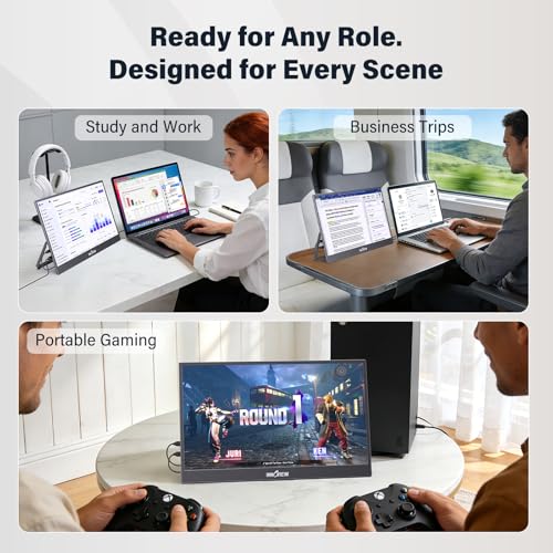 InnoView 15.6-Inch Portable Monitor, 120Hz 2K QHD, USB-C/HDMI, Travel Monitor for Laptop MacBook/Switch/PS5/Xbox (Adapter Not Included) - size: 15.6 inches