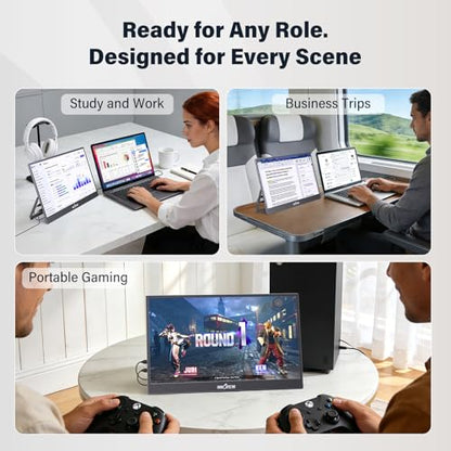 InnoView 15.6-Inch Portable Monitor, 120Hz 2K QHD, USB-C/HDMI, Travel Monitor for Laptop MacBook/Switch/PS5/Xbox (Adapter Not Included) - size: 15.6 inches