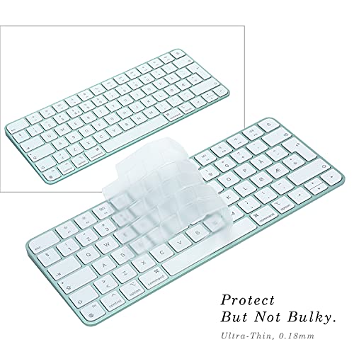 Keyboard Cover for New M4 iMac Magic Keyboard(Europe Layout, 7 Shape Enter Key) Model A3118/A2449, Touch ID Version w/o Numeric Key - Ultra Thin, Protective and Clear Protector Skin - color: A3118/A2449 (7 Shape Enter Key EU Layout)