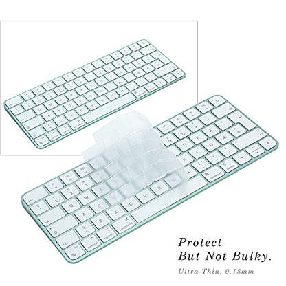 Keyboard Cover for New M4 iMac Magic Keyboard(Europe Layout, 7 Shape Enter Key) Model A3118/A2449, Touch ID Version w/o Numeric Key - Ultra Thin, Protective and Clear Protector Skin - color: A3118/A2449 (7 Shape Enter Key EU Layout)