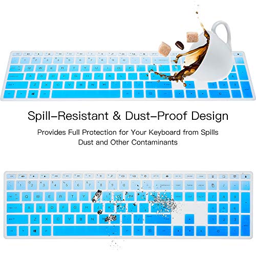 Keyboard Cover for HP Pavilion 27 All in One PC 27-xa0014/27 Xa0055Ng/0370Nd/0076Hk/0010Na, HP Pavilion 24-inch 24-xa0020 Xa0002A Xa0032 xa0013w, HP Pavilion All in One Keyboard Cover, Ombre Blue - color: Ombre Blue