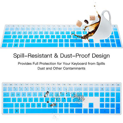 Keyboard Cover for HP Pavilion 27 All in One PC 27-xa0014/27 Xa0055Ng/0370Nd/0076Hk/0010Na, HP Pavilion 24-inch 24-xa0020 Xa0002A Xa0032 xa0013w, HP Pavilion All in One Keyboard Cover, Ombre Blue - color: Ombre Blue