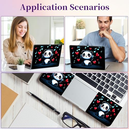 Laptop Skin Sticker Laptop Cover for 12" 13" 13.3" 14" Laptop Stickers,Reusable Skin Sticker Cover Personalized Art Waterproof & Scratch-Resistant Protector Case,Panda Wearing Headphones - color: Panda Wearing Headphones