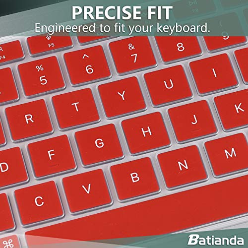 Batianda Premium Ultra Thin Keyboard Cover for MacBook Air 13 inch A2337 M1 Chip with Touch ID & Retina Display (2020 Release) Soft-Touch Protective Skin,Red - color: Red