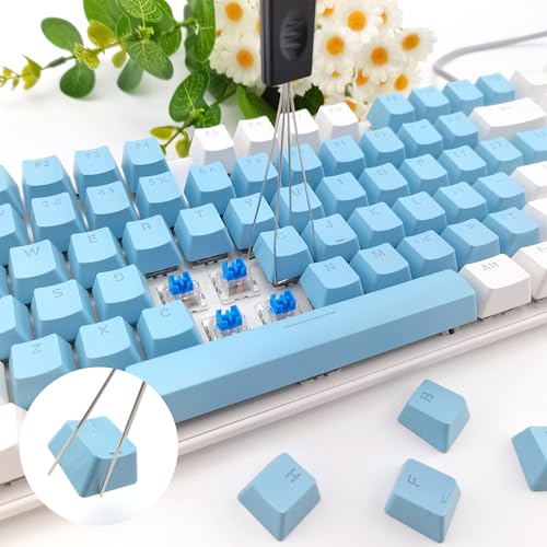 Quacc Keycap Remover Tool Set, 2 PCS Stainless Steel Keycap Pullers with 2 PCS Keyboard Brushes for Mechanical Keyboard