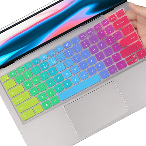 Keyboard Cover for Dell Latitude 3320 3330 3420,Dell Inspiron 13 & Inspiron 14 5000 7000 5310 5410 5415 5418 5420 5425 7430 7415 7420 7425 Inspiron 16 2-in-1 5620 5625 7620 7630(NOT FIT Latitude 5410) - color: Rainbow