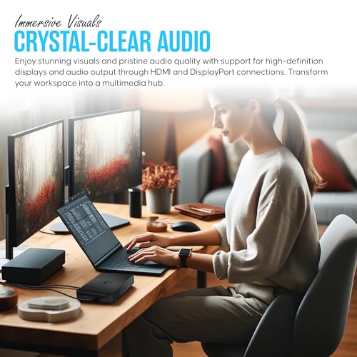 WD19DCS Dell Docking Station USB C - Dual Monitor Docking Station with 240W, HDMI Cable, DisplayPort Cable & Microfiber Cleaning Cloth - Performance Dock Station (Renewed) | Dual 4K Display via HDMI & DisplayPort, Multiple USB-A/C Ports, 240W Power, Gigab
