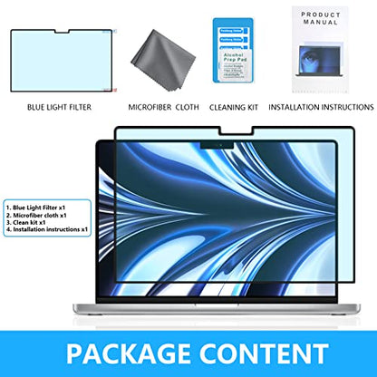 FILMEXT Macbook Air 13.6 inch Screen Protector (M2 M3 M4 M5,2022-2026), Bubble Free Anti Blue Light Screen Protector for Macbook Air 13.6" A3240 A3113 A2681-Eye Protection/Anti-Glare-Matte - size: Mac-Air-13.6 inch(2022-2026)