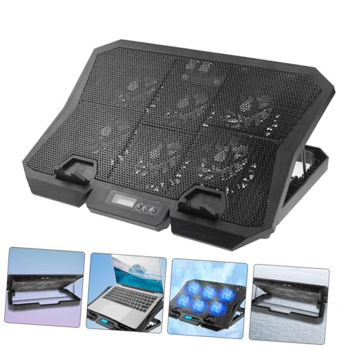 Laptop Cooling Pad with 6 Silent Fans Adjustable Speed Blue LED Cooling Stand for 15.6-inch Laptops for Gaming and Office Use