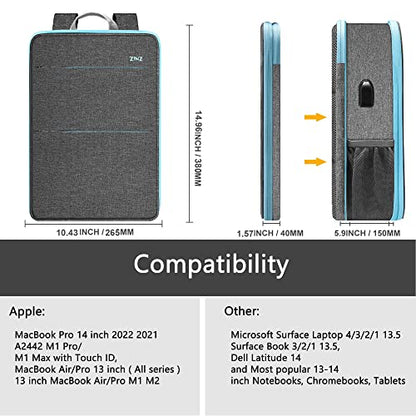 Slim & Expandable Laptop Backpack Water Resistant Backpack Travel Backpack Compatible with MacBook Air/Pro/Neo 13-14 inch, XPS 13/14, Surface 13.5" and Most 13-14 Notebooks，G01BL01 - color: G01bl01, size: 13"-14"