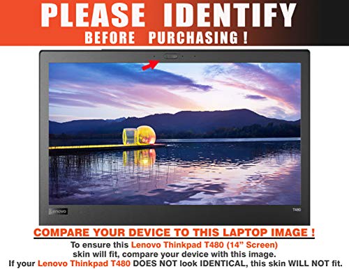 Decalrus - Protective Decal for Lenovo ThinkPad T480 (14" Screen) Laptop Black Texture Brushed Aluminum Skin case Cover wrap BAlenovoThnkpadT480Back