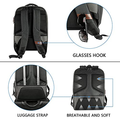 KROSER Laptop Backpack Computer Backpack 17.3 Inch for Men/Women-Grey | Laptop with USB Charging Port Water-Repellent Travel Large Backpack Casual Daypack Business/College - color: A-grey-17.3"