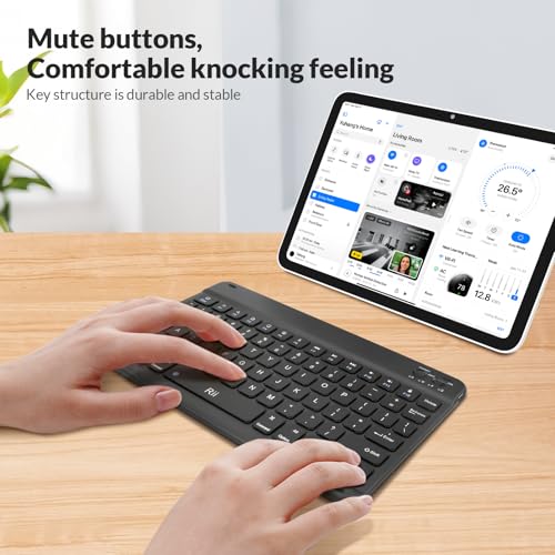 Rii Bluetooth Keyboard, Slim Wireless Keyboard with Type-C Charging, Portable Keyboard for iPad Mac Windows Android Tablets Samsung Tablet Laptop Smartphone