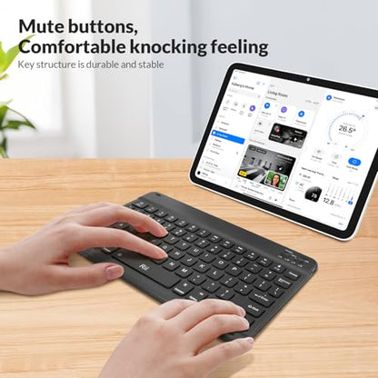 Rii Bluetooth Keyboard, Slim Wireless Keyboard with Type-C Charging, Portable Keyboard for iPad Mac Windows Android Tablets Samsung Tablet Laptop Smartphone