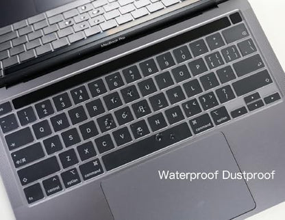 Ultra Thin Clear Keyboard Cover for 2020-2024 New MacBook Pro 13 Inch Model A2338 M2 M1 A2289 A2251 & 2020 2019 MacBook Pro 16 inch Model A2141 with Touch Bar & Touch ID Keyboard Skin Protector Cover - size: Mac Pro 13(No Cover Touchbar)