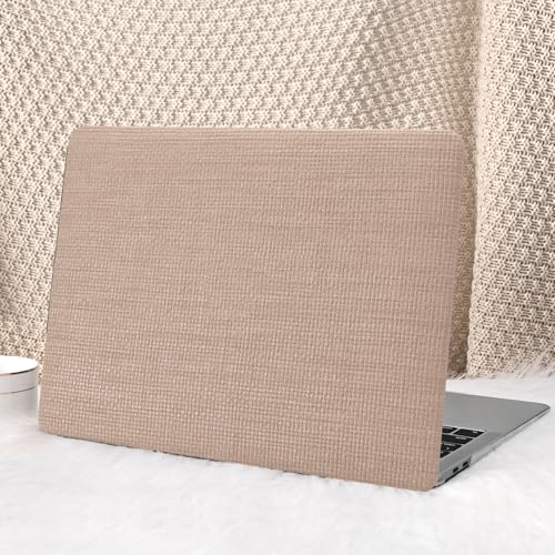 Seorsok Compatible with MacBook Air 13 Inch Case2022 2021 2020 2019 2018 Release A1932 A2179 M1 A2337 Touch ID,Elegant Leather Plastic Hard Shell Case with Keyboard Cover,Brown Woven No Logo Cutout - color: Brown Woven, size: Air13（A1932 A2179 M1 A2337）