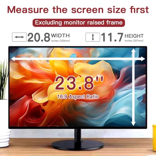 2 Pack 23.8 Inch Privacy Screen for Computer Monitor 16:9 Aspect Ratio, Eye Protection Anti Glare Computer Screen Cover, Removable Anti-Scratch Computer Screen Privacy Shield for 23.8'' Monitor - size: 23.8 Inch (16:9)