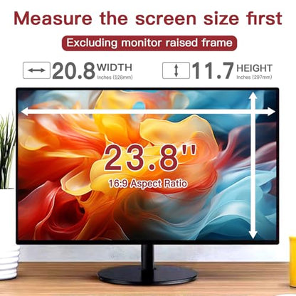 2 Pack 23.8 Inch Privacy Screen for Computer Monitor 16:9 Aspect Ratio, Eye Protection Anti Glare Computer Screen Cover, Removable Anti-Scratch Computer Screen Privacy Shield for 23.8'' Monitor - size: 23.8 Inch (16:9)
