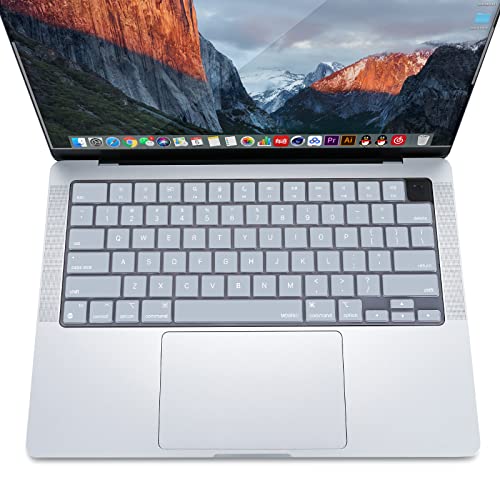 MOSISO Keyboard Cover Skin Compatible with MacBook Air 15 inch M3 M2 | A3114 A2941/Air 13.6 A3113 A2681/Pro 14/16 M4 M3 M2 M1, Baby Blue - color: Baby Blue