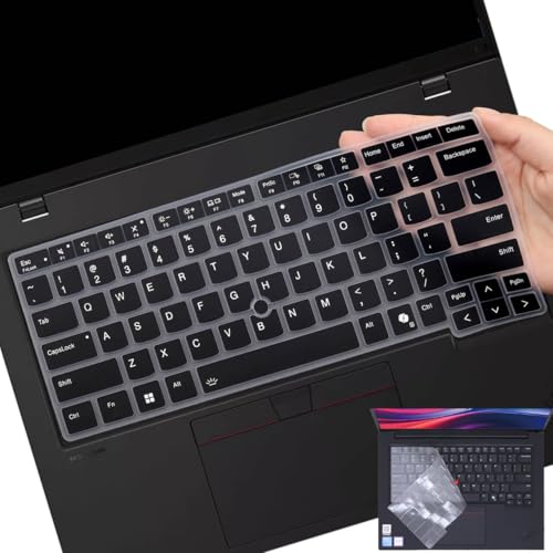 2 Pack Keyboard Cover for Lenovo Thinkpad T14/T14s Gen 6/5, Thinkpad L14 Gen 6/5, Thinkpad P14s Gen 6/5, Thinkpad E14 Gen 7 14 Inch Laptop, US Layout Keyboard Cover Skin Protector (Black+TPU)