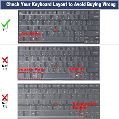 Keyboard Cover for Lenovo ThinkPad E470(c) E475 E480 E485 E490 E495 E14 14" |Thinkpad T14(s) T460(s) T470(s) T480(s) T490/S T495(S) L380 L390 L460 L470 L480 L490 L14 A475 A485 Keyboard Skin-CBLACK - color: CandyBlack