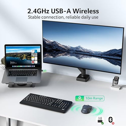acer Wireless Mouse for Laptop, 2.4GHz Computer Mouse 5 Adjustable DPI Office Cordless USB Mice with USBA Receiver, 6 Buttons, 4000 DPI, Medium to Large Sized Hands Compatible with PC, Laptop, Desktop