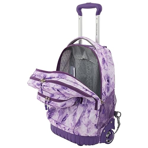 Travelers Club 20" Rolling Backpack with Laptop Compartment, Tie Dye - color: Purple Tie, size: 20 Inch
