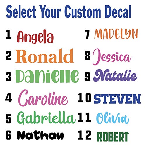 Personalized Custom Font Name Decal Sticker Compatible with Tumbler Cups, Laptop, Phones, RV, Boats, Helmets, Hardhats, Notebooks, and Vehicles (Glitter Colors Available)
