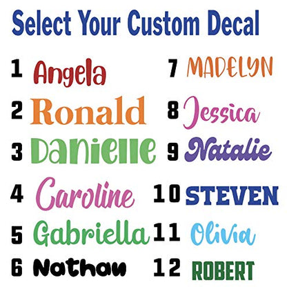 Personalized Custom Font Name Decal Sticker Compatible with Tumbler Cups, Laptop, Phones, RV, Boats, Helmets, Hardhats, Notebooks, and Vehicles (Glitter Colors Available)