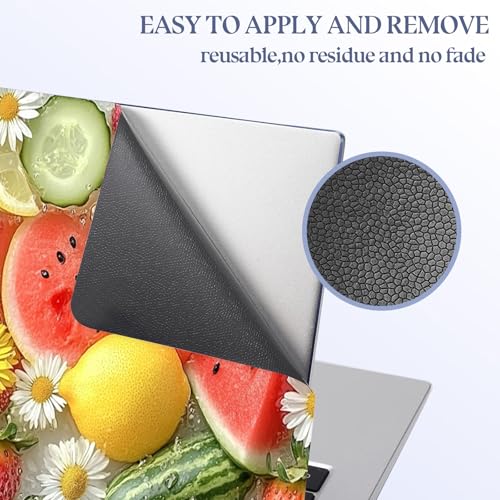 Universal Laptop Skin Sticker Decal,15.6 Inch Laptop Vinyl Cover for 13" 14" 15.6" Laptop,Scratch-Resistant Waterproof Protector Wrap,Reusable with Wrist Pads,Summer Fruit Ice Pattern - color: Summer Fruit Ice Pattern
