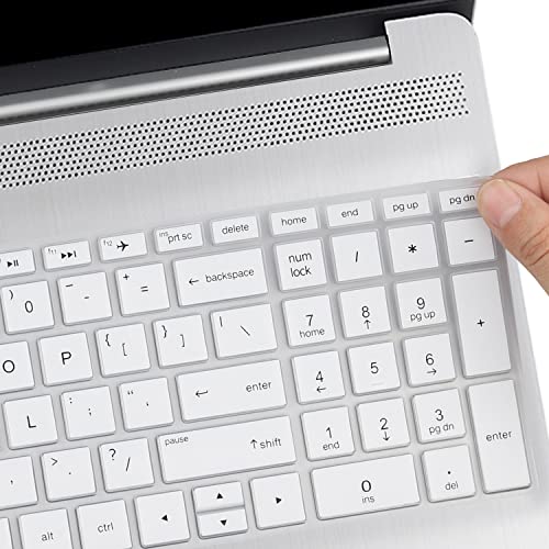 Keyboard Cover for 17.3" HP Laptop 17-by 17-by2053cl 17-by4633dx 17-by0061st 17-by0021dx, HP Envy 17m-ae011 17m-ae111 /17.3 hp 17-bs Series 17-bs010 17-bs020 17-bs019 17-bs049 /15.6" HP Envy X360 15 - color: White