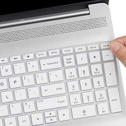 Keyboard Cover for 17.3" HP Laptop 17-by 17-by2053cl 17-by4633dx 17-by0061st 17-by0021dx, HP Envy 17m-ae011 17m-ae111 /17.3 hp 17-bs Series 17-bs010 17-bs020 17-bs019 17-bs049 /15.6" HP Envy X360 15 - color: White