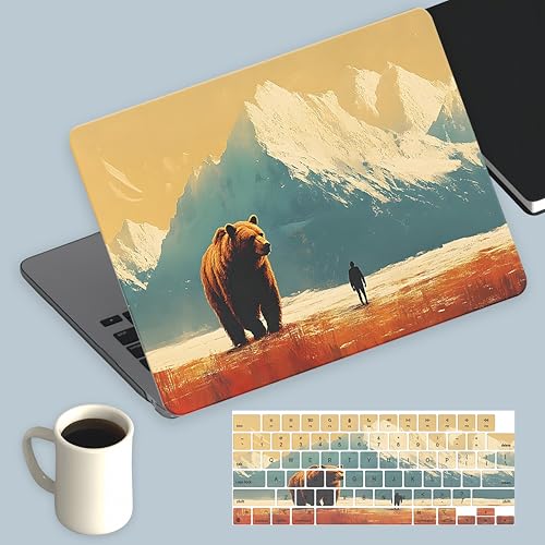 Compatible for MacBook Air 15 inch Case 2026 M5, 2023-2025 M4/M3/M2 A3448 A3241 A3114 A2941, Protective Plastic Hardshell & Keyboard Cover for Mac Air 15 inch Case, Bear - color: 00 Bear