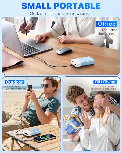 Portable Charger 20000mAh, 22.5W PD 3.0+QC 4.0 Super Fast Charging Power Bank, Cooler Aerospace Metal Case for iPhone 17 16 15 14, 13 Android iPad Samsung Google Tablet & More, Travel Essential - color: Blue