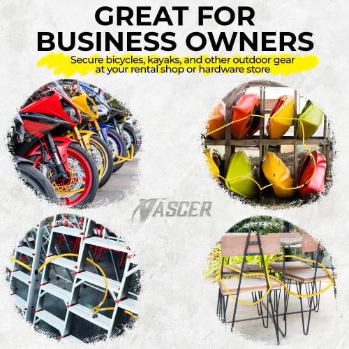 Vascer Commercial Heavy Duty Braided Galvanized Steel Theft Deterrent Security Cable with Looped Ends. (1/2 Inch Thick, 7x19 Construction, 30 Feet) - size: 30 Feet - 1/2 Inch Thick
