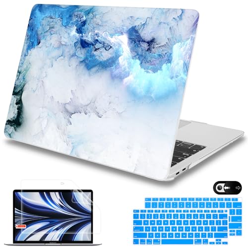 Mektron for MacBook Air 13 inch Case A2337 M1 A2179 A1932 with Retina Display & Touch ID Plastic Hard Shell Laptop Case for MacBook Air 13 Cover 2020 2019 2018 Release,Cloud & Lightning - color: Cloud & Lightning