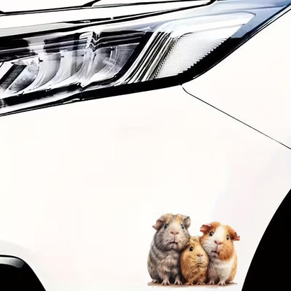 Cute Animal Hamster PVC Vinyl Car Decals Stickers Waterproof Self-Adhesive Decals for Cars, Laptops, Trucks, Motorcycles Wall Window Luggage Scratch Cover Door Decor Sticker
