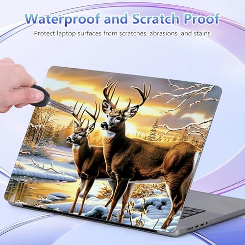 Laptop Skin Sticker Decal Cover,Two Deer in The Winter Snow | DIGTIALL Universal Laptop Skin Sticker, Waterproof Removable Notebook Decal Protector Cover for 12 13 14 15 Inch Laptops - color: Two Deer In The Winter Snow