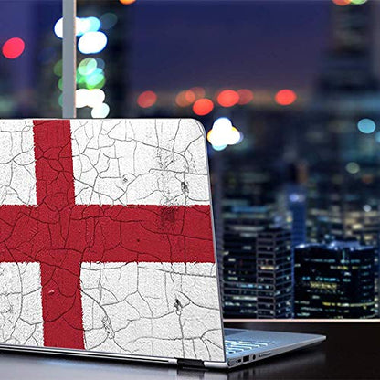 Flags | Custom Fit Made to Order Laptop Notebook Skin Vinyl Sticker Cover Decal Fits 13.3" 14" 15.6" 16" HP Lenovo Apple Mac Dell Compaq Acer Flag England Grunge Distressed Country - color: Style 13