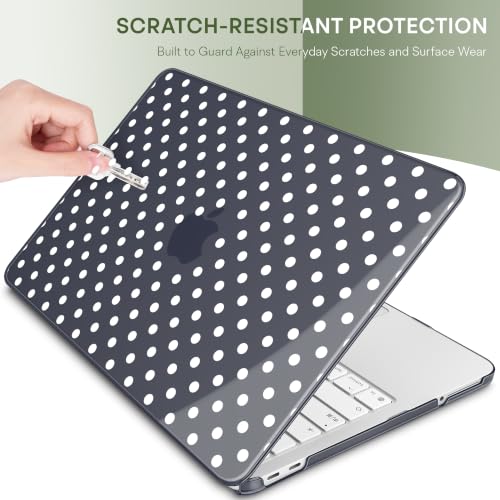 May Chen Compatible with MacBook Neo 13 inch Case 2026 Model A3404, Plastic Hard Shell,Keyboard Cover,Screen Protector,Dust Plug, for MacBook Neo 13" with A18 Pro Chip, Black Polka dot - color: Black Polka dot