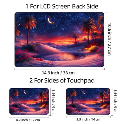 Universal Laptop Skin Sticker Decal, 12"-15.6" Aesthetic Vinyl Wrap, Desert Night Oasis Waterproof Notebook Cover Art Protector for MacBook HP Dell Lenovo, Fits 13" 14" 15" 15.6" - color: Desert Night Oasis