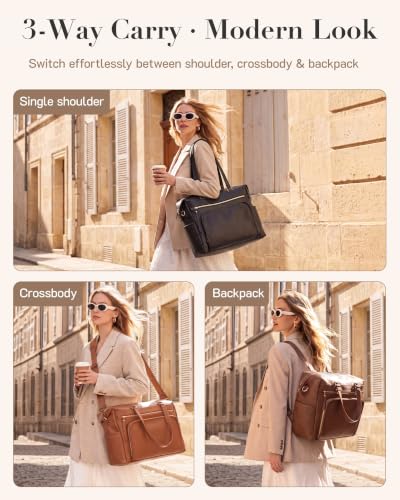 Missnine Teacher Nurse Work Bag Women 15.6" Laptop Tote Briefcase Purse - color: Black