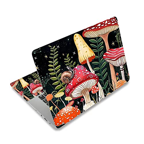 Laptop Skin Sticker Decal,12" 13" 13.3" 14" 15" 15.4" 15.6 inch Laptop Skin Sticker Cover Art Protector Notebook (2 Wrist Pad Skins Included), Decorative Removable, Positive Mushroom - color: Positive Mushroom