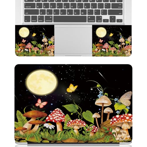 Universal Laptop Skin Sticker Decal for 11.6”12" 13" 13.3" 14" 15" 15.4" 15.6" Reusable Waterproof Scratch-Scratch Resistant Protective Vinyl Laptop Skin Stickers - Mushrooms Butterfly Flower Moon - color: Mushrooms Butterfly Flower Moon