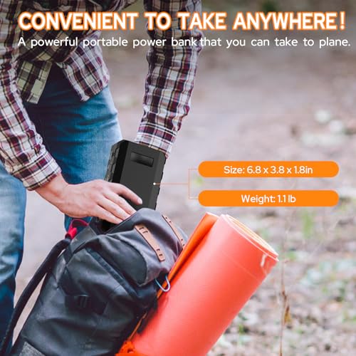 Portable Power Station with AC Outlet 120V, 24000mAh Laptop Charger Bank | Powkey 86Wh Solar Generator (Excludes Solar Panel) Lithium Battery Power 65W AC for Camping Emergency Backup - color: Black