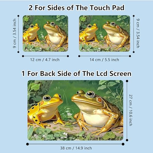 Universal Laptop Skin Sticker with 2 Wrist Pad Skins, Waterproof Scratch Resistant Vinyl Laptop Cover Decal, Cut to Fit for 11–15.6 Inch MacBook HP Dell Lenovo, Frogs - color: Frogs