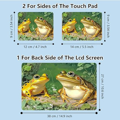 Universal Laptop Skin Sticker with 2 Wrist Pad Skins, Waterproof Scratch Resistant Vinyl Laptop Cover Decal, Cut to Fit for 11–15.6 Inch MacBook HP Dell Lenovo, Frogs - color: Frogs