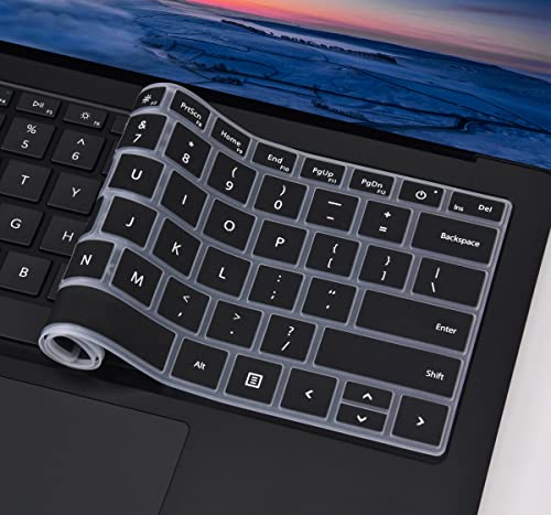 CaseBuy Keyboard Cover for 2023-2019 Microsoft Surface Laptop 6/5/4/3 & Surface Book 3 13.5" & 15" Keyboard Protector Accessories(Not Fit Surface Laptop 7 2024 2025), Black - color: Black